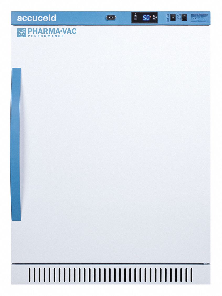 Refrigerator: 6 cu ft, Undercounter, 2°C to 8°C, 24 3/8 in Overall Dp, 23 3/8 in Overall Wd