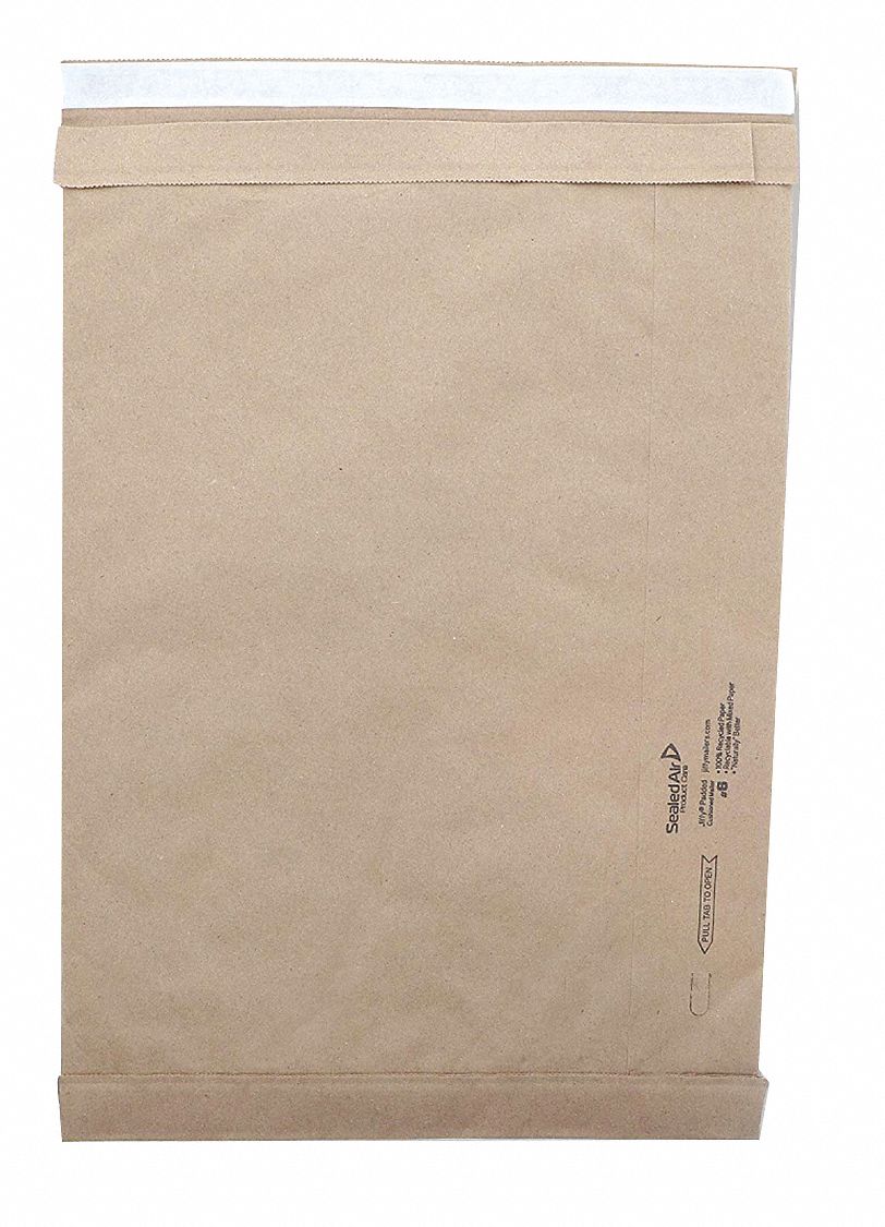 Padded Mailer: 12 1/4 in x 17 1/2 in, 12 1/2 in x 19 in, #6, Recycled Macerated Padding, 50 PK