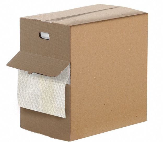 Bubble Roll Dispenser Pack: 3/16 in Bubble Size, 24 in Roll Wd, 150 ft Roll Lg