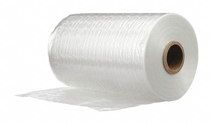 Bubble Roll Uninflated Film: 16 in Roll Wd, 2,000 ft Roll Lg, 1