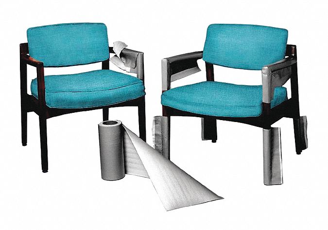 Cohesive Foam Roll: 1/16 in Foam Thick, 24 in Roll Wd, 250 ft Roll Lg, Gray, Perforated