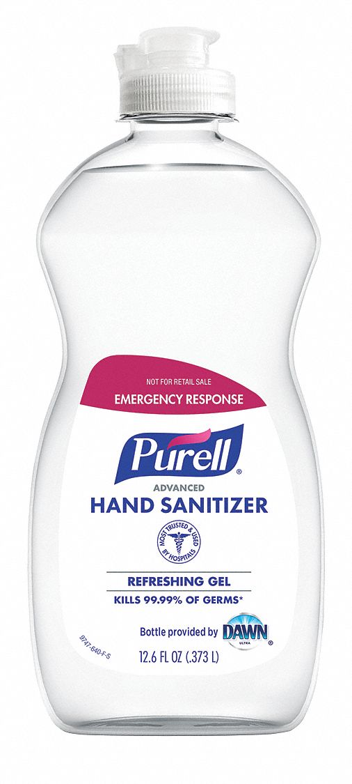 PURELL Hand Sanitizer, oz, Pour Bottle, Gel, Purell, PK 12 - Grainger