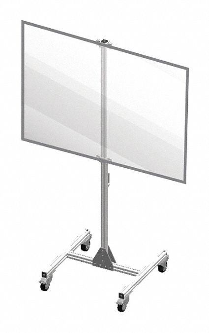 Shield Panel Desk Divider: 1 Panels, 5 ft 11 in, 4 ft, Clear