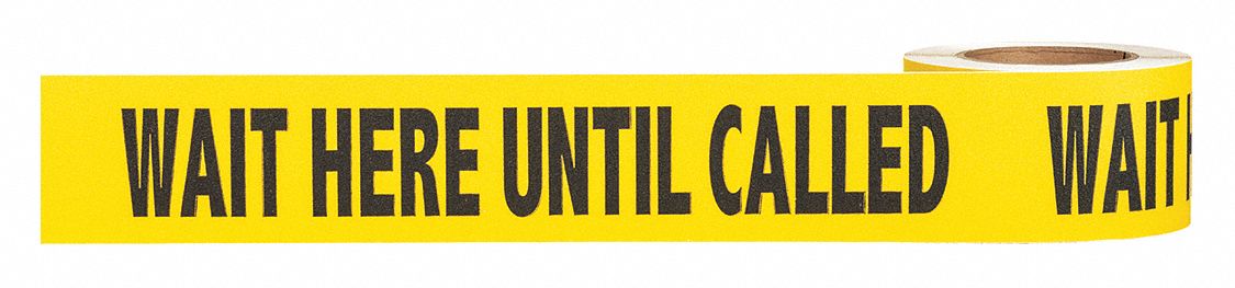 Floor Marking Tape: Message, Message, Black/Yellow, Directional, 3 in x 54 ft, 5 mil Tape Thick