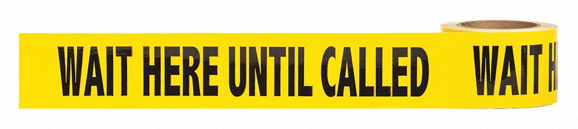 Floor Marking Tape: Message, Message, Black/Yellow, Directional, 3 in x 108 ft, 5 mil Tape Thick
