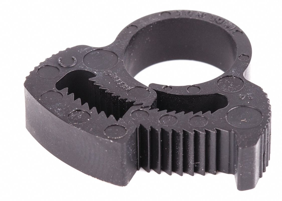 Snap-Hose Clamp, Black, 0.47"Max ID, PK50