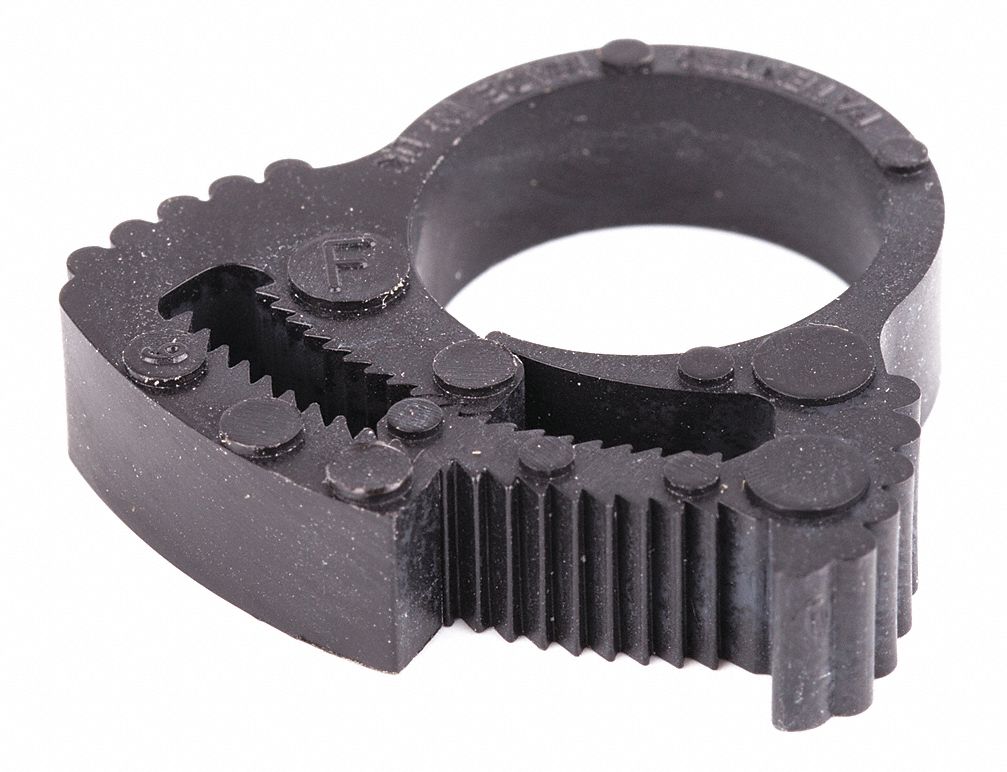 Snap-Hose Clamp, Black, 0.69"Max ID, PK50