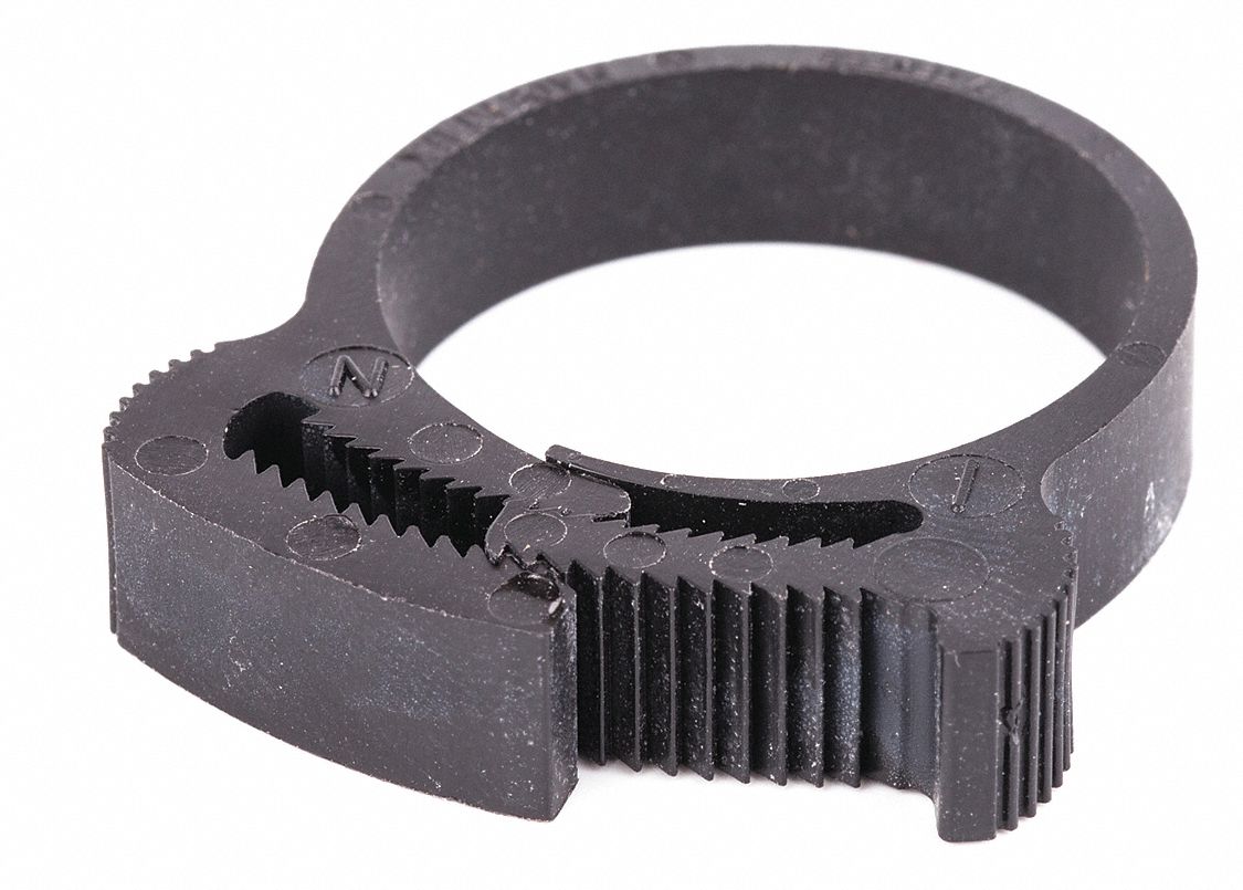 GRAINGER APPROVED HOSE CLAMP,BLACK,0.354" W Snap Grip Hose Clamps
