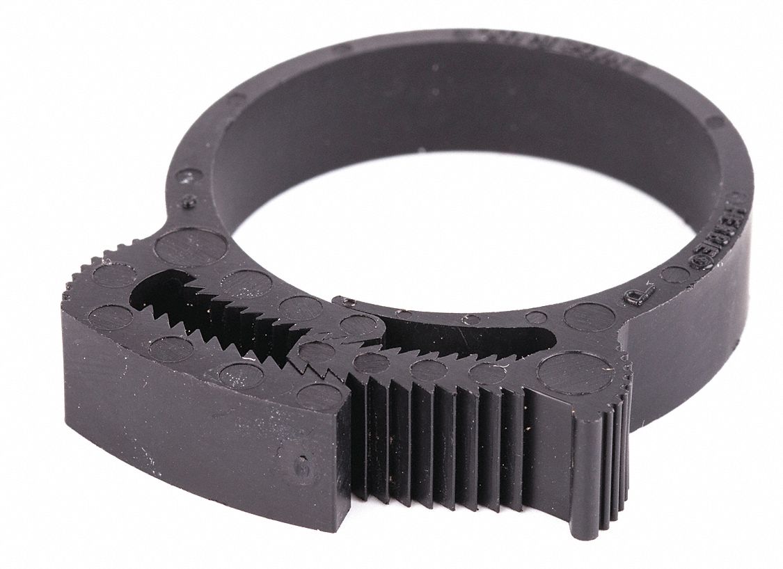 Snap-Hose Clamp, Black, 1.39"Max ID, PK25
