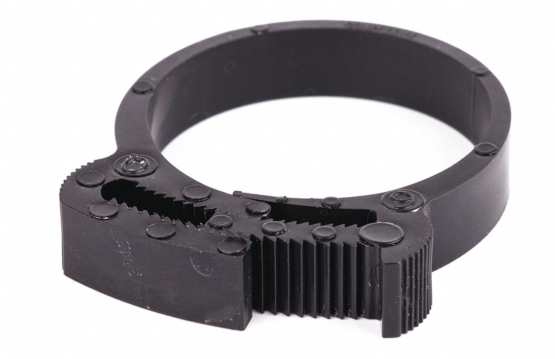 GRAINGER APPROVED HOSE CLAMP,BLACK,0.350" W Snap Grip Hose Clamps
