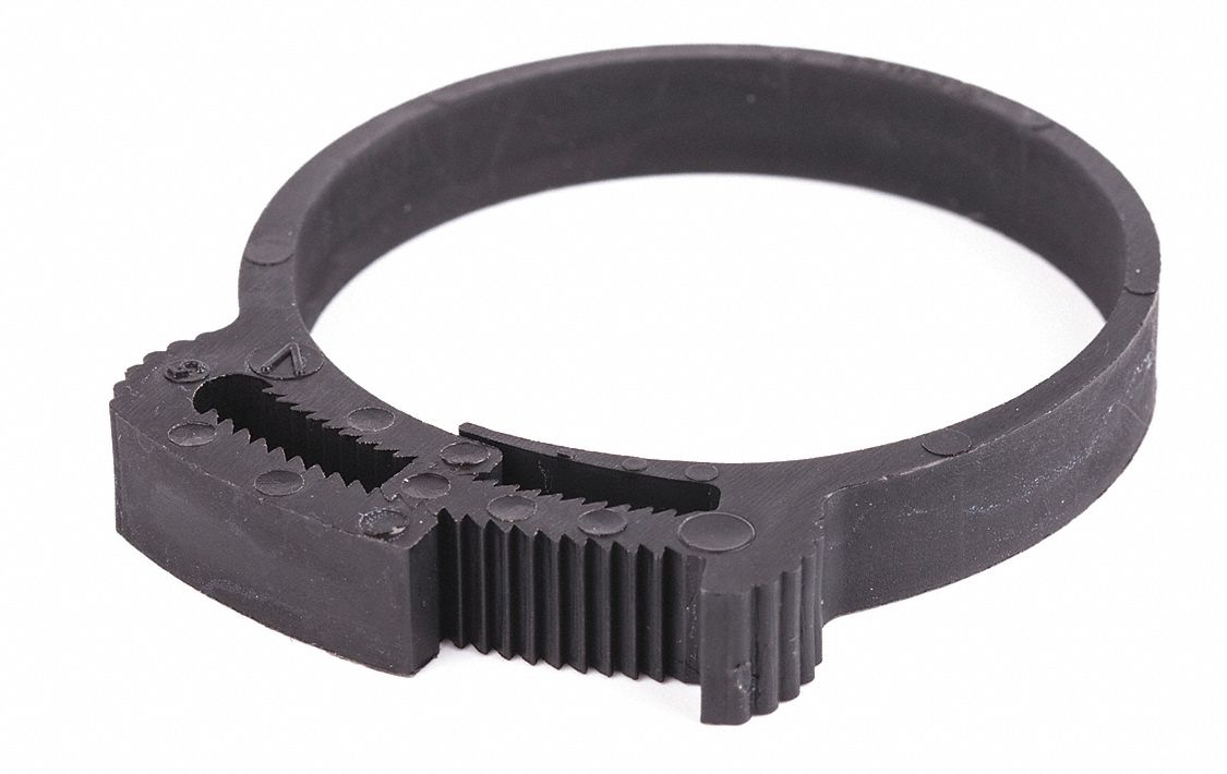 Snap-Hose Clamp, Black, 2.11"Max ID, PK25