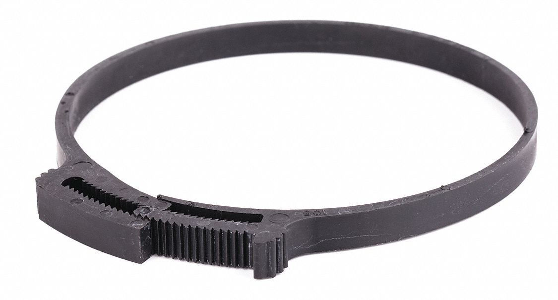 Snap-Hose Clamp, Black, 4.35"Max ID, PK10
