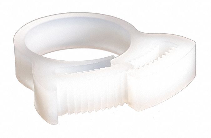 Snap-Hose Clamp, White, 4.49"Max ID, PK10