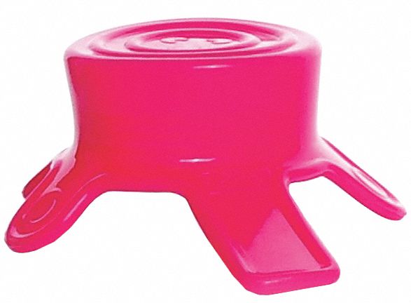 Cap: Silicone, 43 mm Dia, 43-61 mm Screw Closure Size, Pink, Unlined, Slip On, Autoclavable