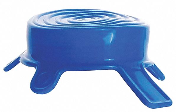 Cap: Silicone, 64 mm Dia, 64-79 mm Screw Closure Size, Blue, Unlined, Slip On, Autoclavable