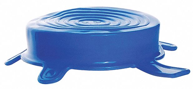 Cap: Silicone, 84 mm Dia, 84-116 mm Screw Closure Size, Blue, Unlined, Slip On, Autoclavable