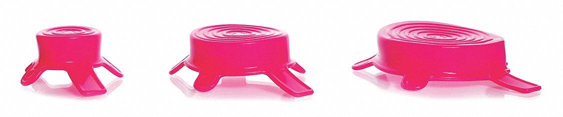 Cap: Silicone, 44 mm_66 mm_84 mm Dia, 44-61 mm/66-79 mm/84-100 mm Screw Closure Size, Pink, Unlined