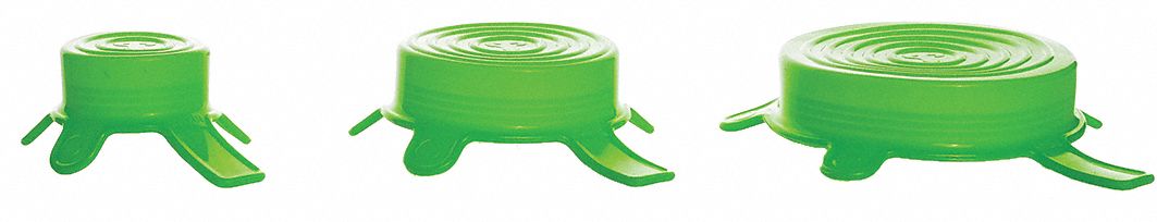 Cap: Silicone, 44 mm_66 mm_84 mm Dia, 44-61 mm/66-79 mm/84-100 mm Screw Closure Size, Green, Unlined