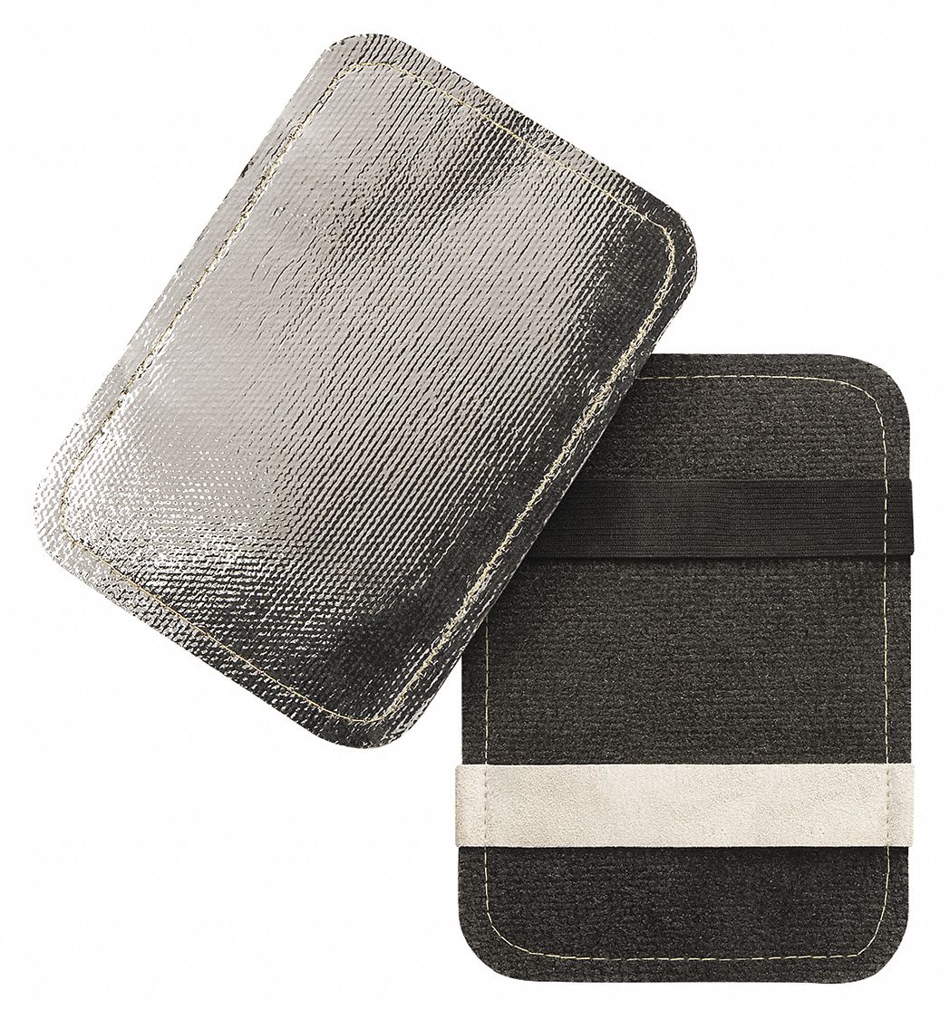 STEINER INDUSTRIES Glove Back-Aluminized Hand Pad: Fiberglass, Fiberglass Insulation, Fiberglass
