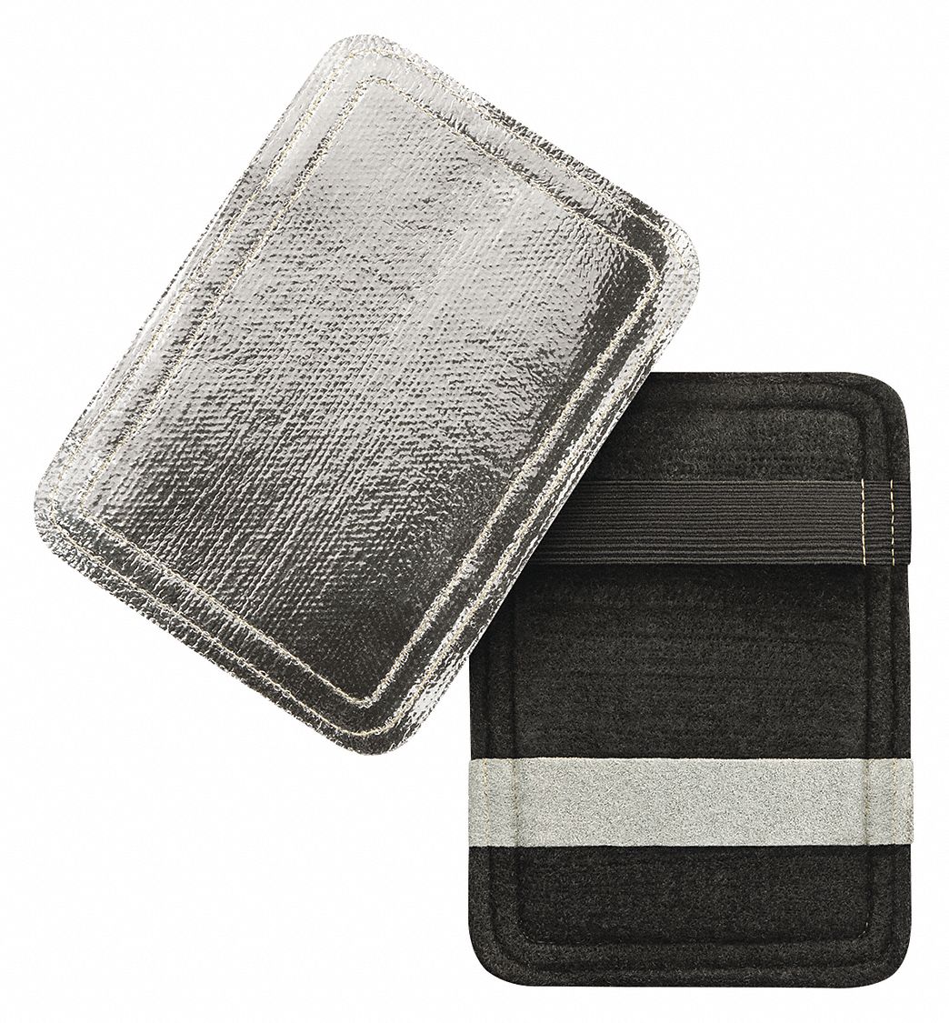 STEINER INDUSTRIES Glove Back-Aluminized Hand Pad: Fiberglass, Carbonized Fiber, 7 1/2 in Lg