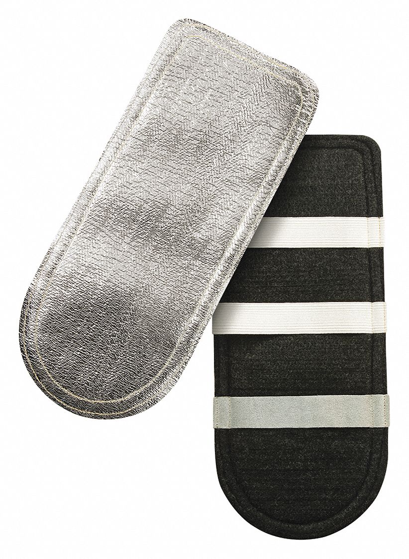 STEINER INDUSTRIES Glove Back-Aluminized Hand Pad: Fiberglass, Carbonized Fiber, 13 in Lg