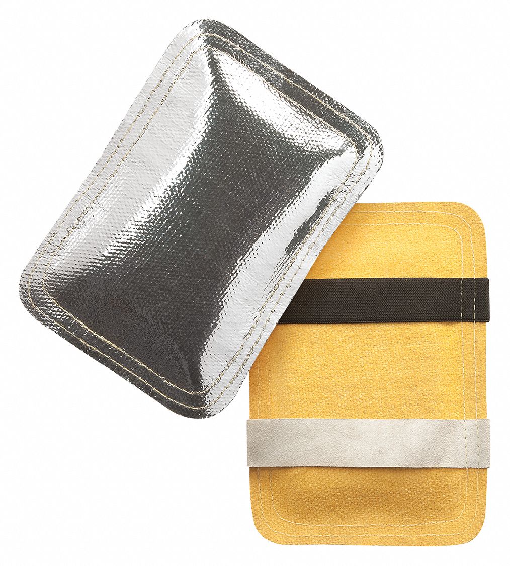STEINER INDUSTRIES Glove Back-Aluminized Hand Pad: Fiberglass, Fiberglass Insulation, Fiberglass