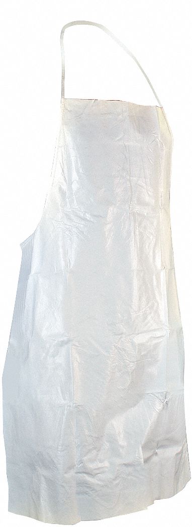 Bib Apron, Uni, Wht, Microporous Film, PK100