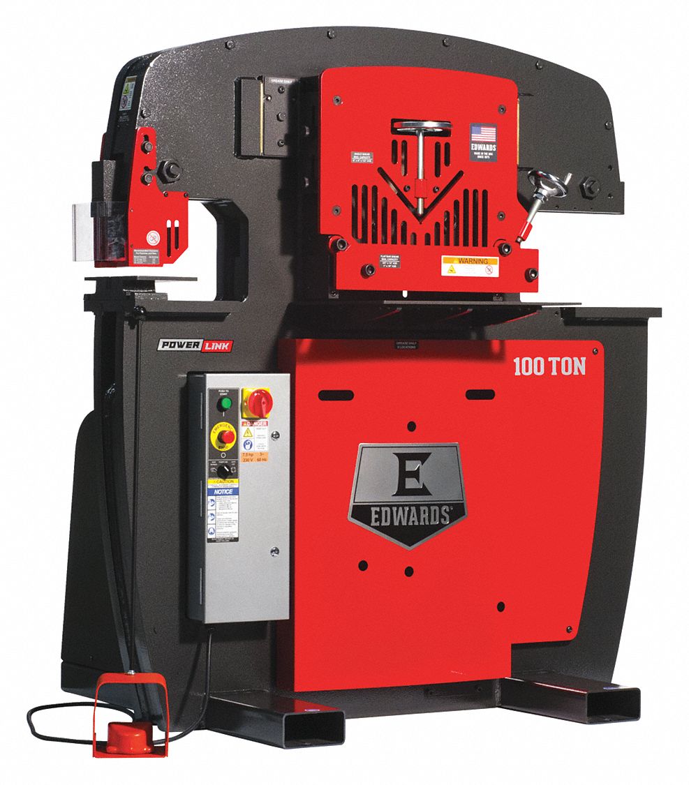 Ironworker: 460V AC /Three-Phase, 4 Stations, 100 Tonf Hydraulic Force, 23 A Current