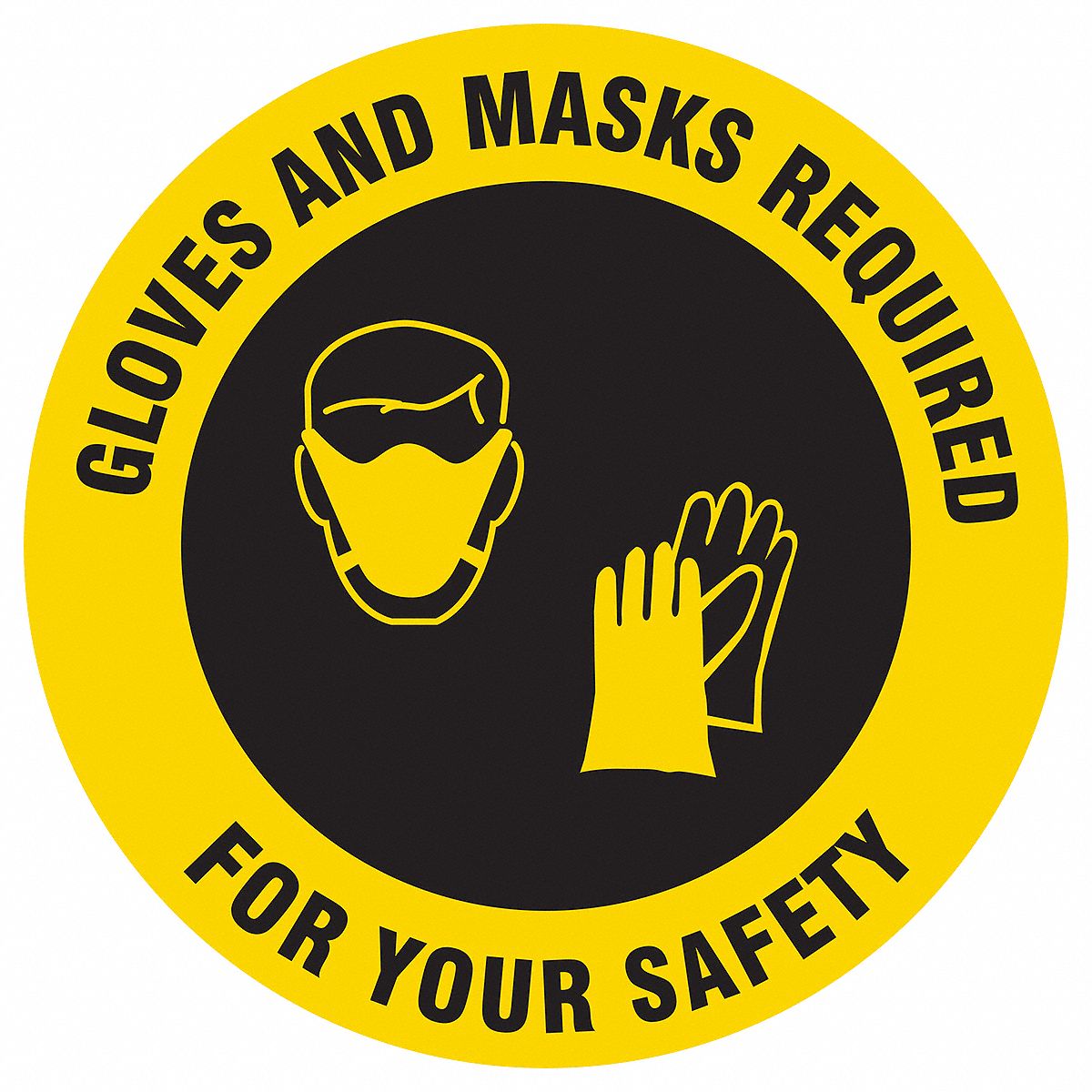 Safety Sign: 12 in x 12 in Nominal Sign Size, 0.004 in Thick, Adhesive Surface Sign Mounting, Yellow