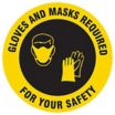 Gloves And Masks Required Floor Sign