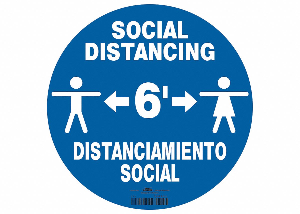 Safety Sign: 12 in x 12 in Nominal Sign Size, 0.004 in Thick, Adhesive Surface Sign Mounting, Blue