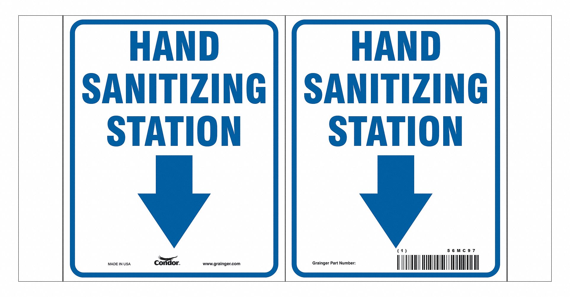 Projecting Sign: 7 in x 7 in Nominal Sign Size, 0.06 in Thick, With Mounting Holes Sign Mounting