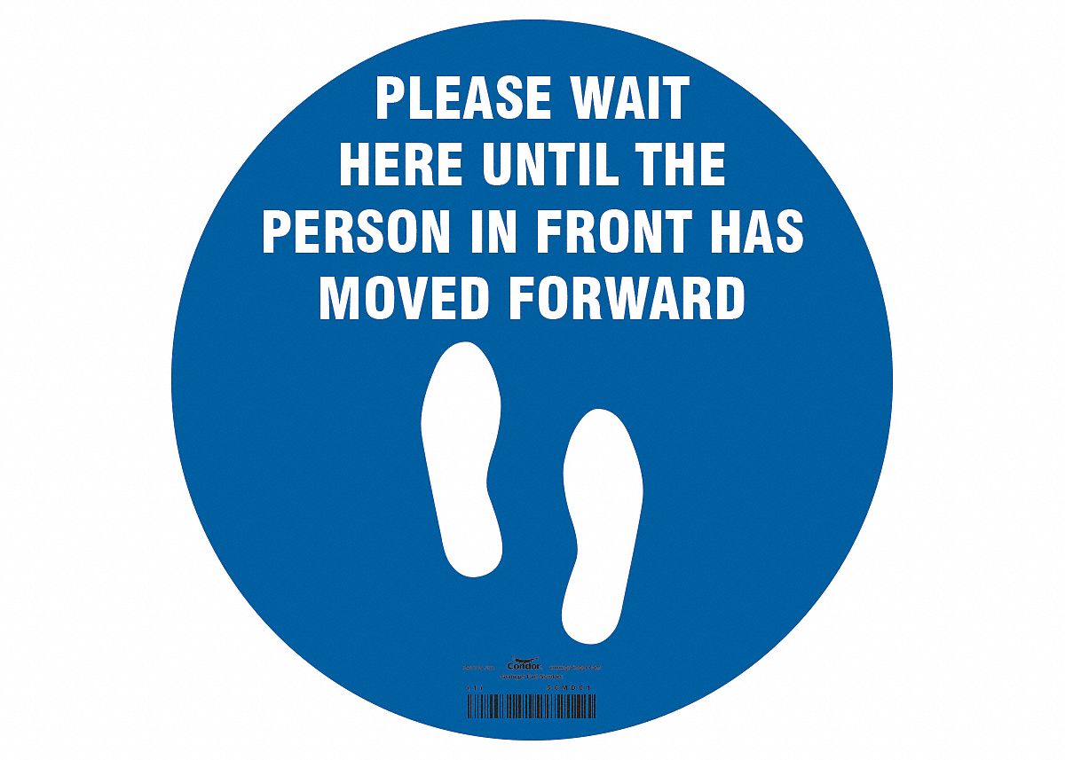 Safety Sign: 12 in x 12 in Nominal Sign Size, 0.004 in Thick, Adhesive Surface Sign Mounting, Blue