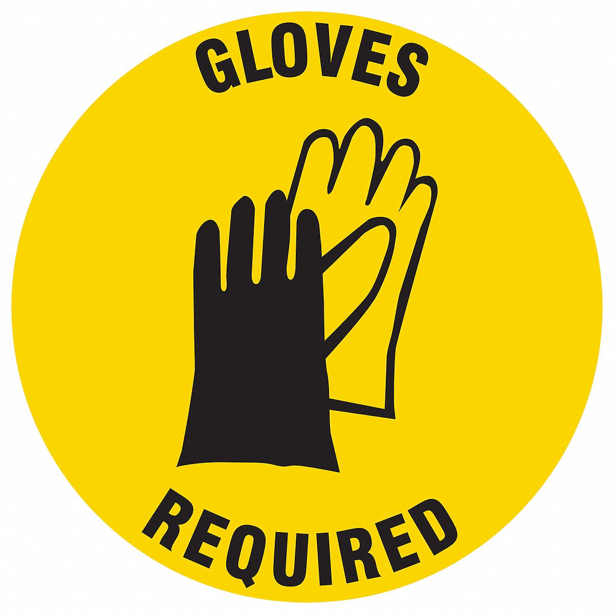 Safety Sign: 12 in x 12 in Nominal Sign Size, 0.004 in Thick, Adhesive Surface Sign Mounting, Yellow