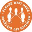 Wait Here - Maintain Distance Person Symbol Floor Sign