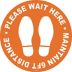 Wait Here - Maintain Distance Shoeprint Floor Sign