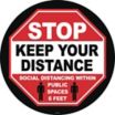 Stop - Keep Distance Floor Sign