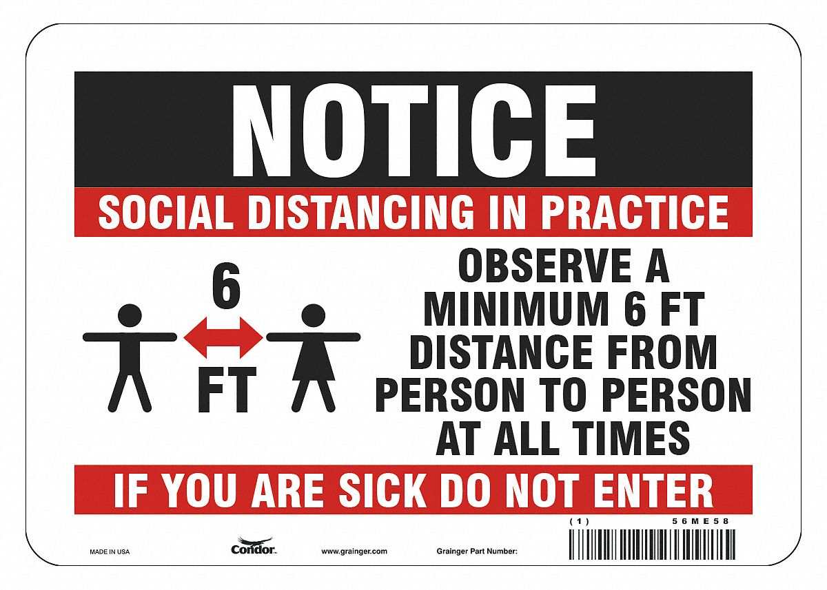 Hygiene Sign: 7 in x 10 in Nominal Sign Size, 0.055 in Thick, With Mounting Holes Sign Mounting