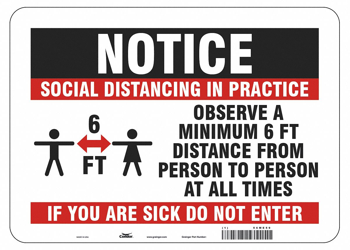 Hygiene Sign: 10 in x 14 in Nominal Sign Size, 0.055 in Thick, With Mounting Holes Sign Mounting