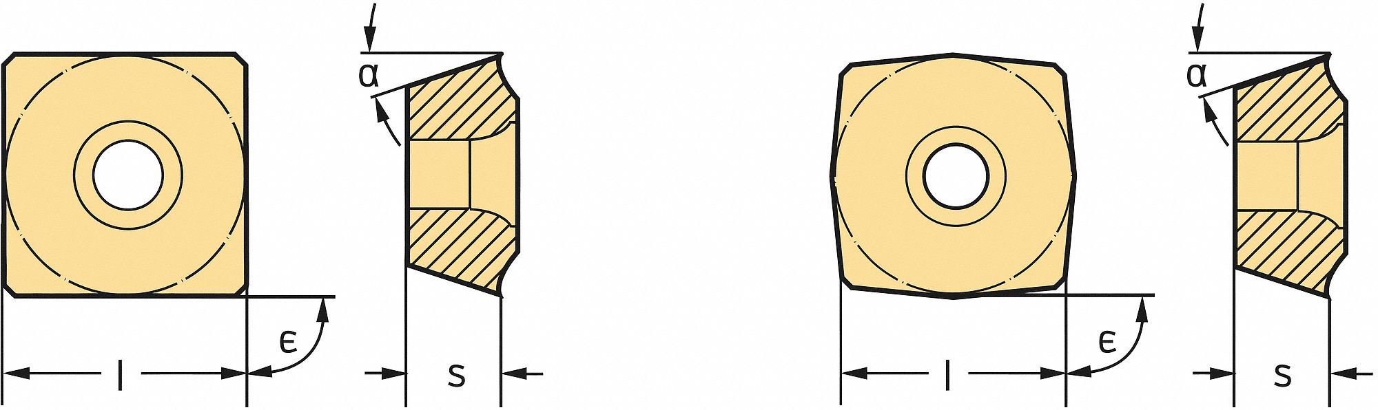 Indexable Drill Insert: Cast Iron, Carbide, TiCN+Al2O3+(TiN)
