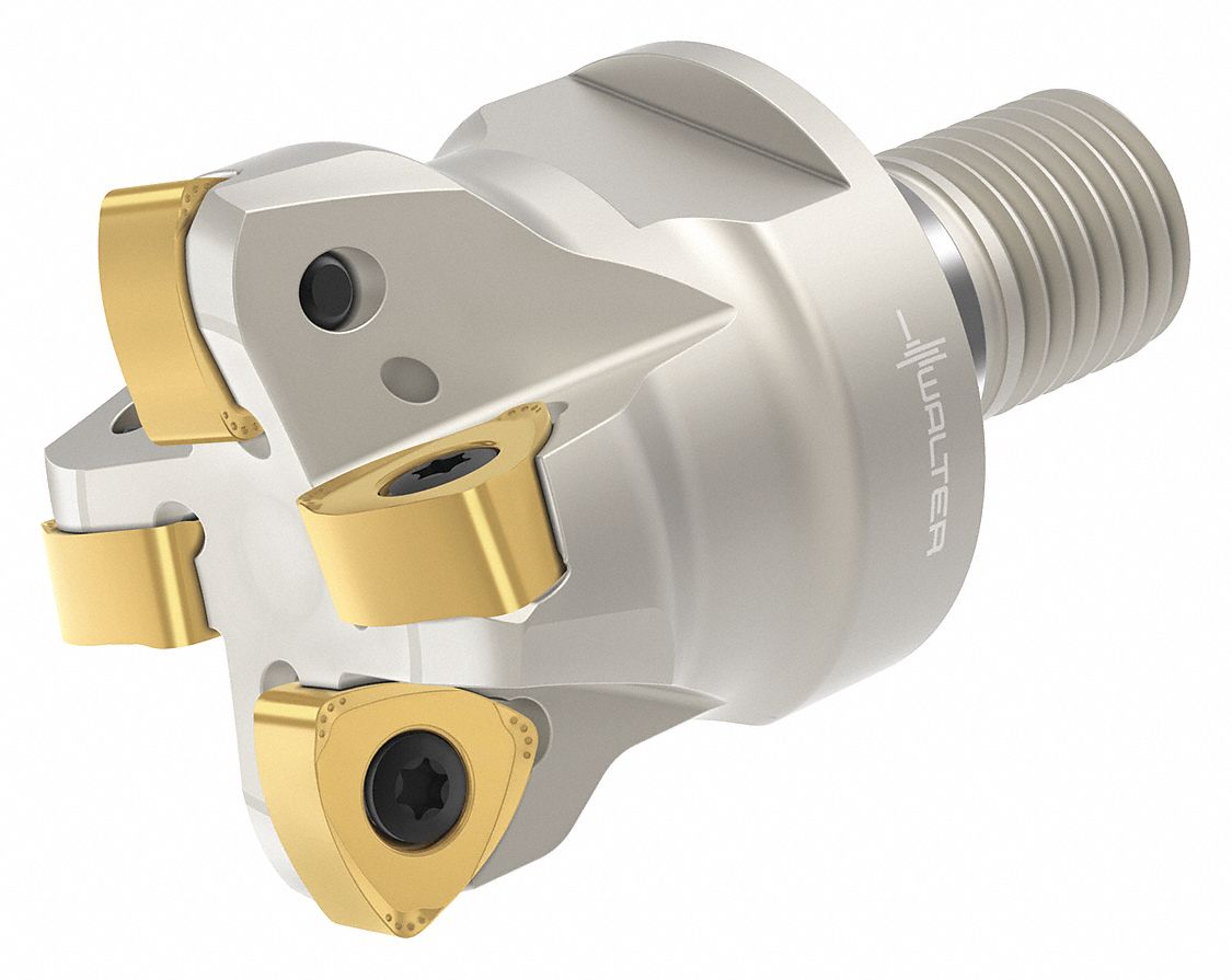 Indexable Square Shoulder End Mill: 1 13/50 in Max. Cutting Dia., Screw On