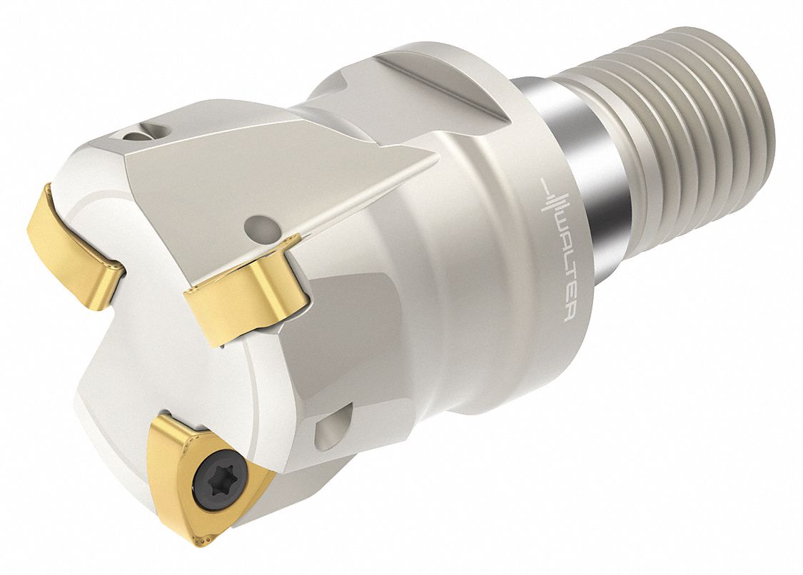 Indexable Square Shoulder End Mill: 1 43/1000 in Max. Cutting Dia., Screw On