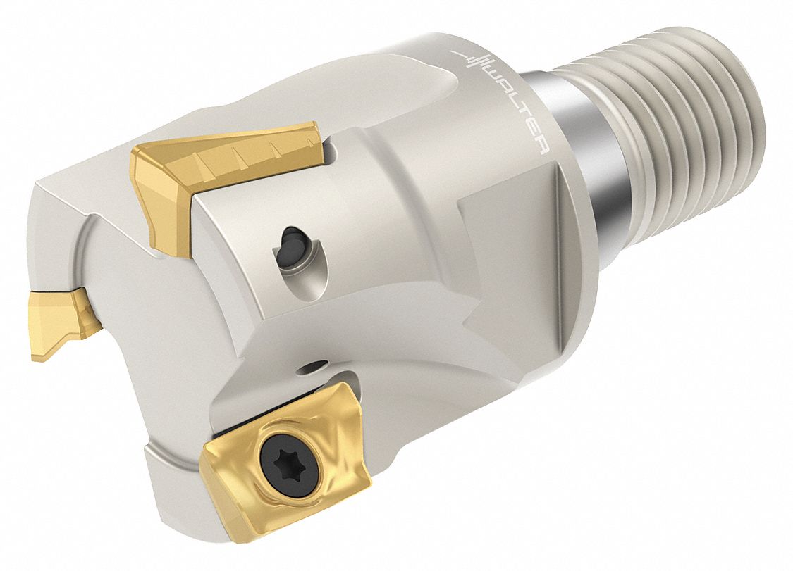 Indexable Square Shoulder End Mill: 1 13/50 in Max. Cutting Dia., Screw On, Coolant Through