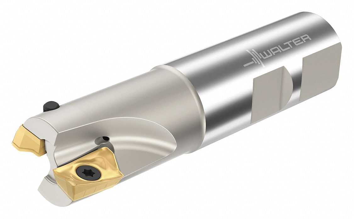 Indexable Square Shoulder End Mill: 123/125 in Max. Cutting Dia., Weldon Flat