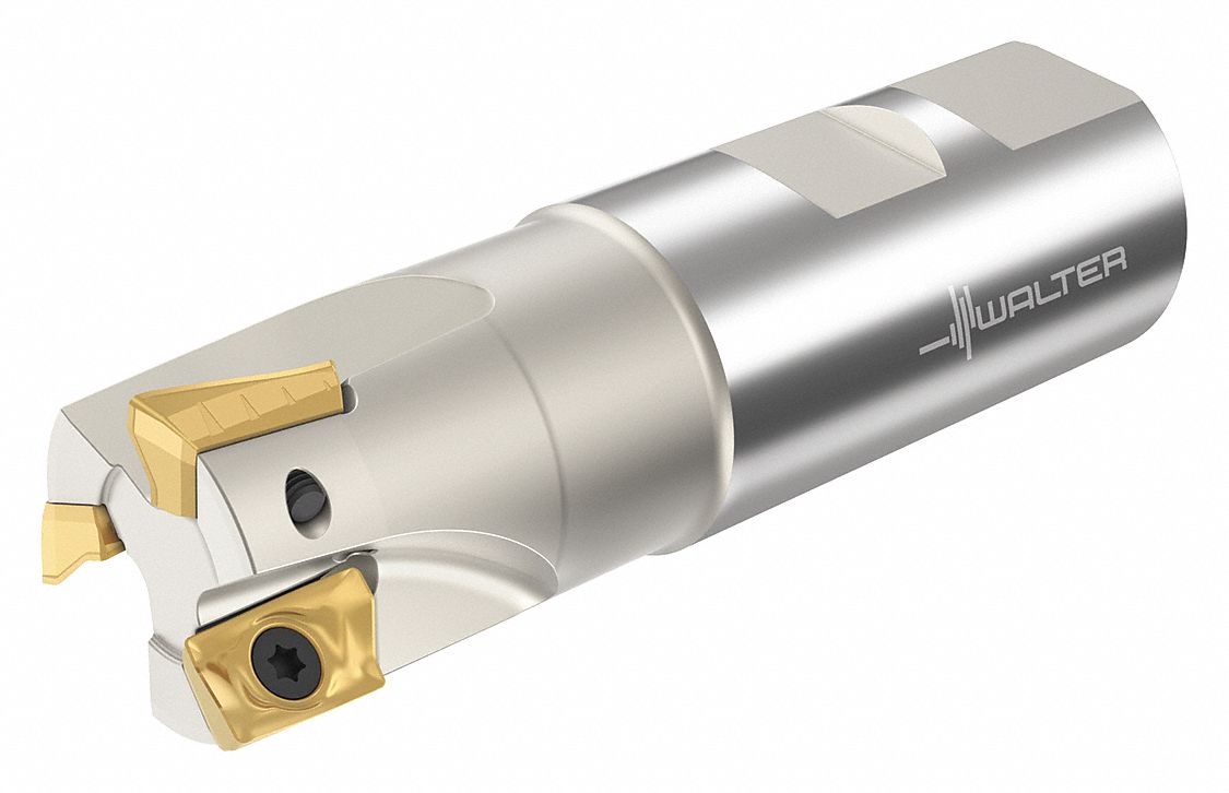 Indexable Square Shoulder End Mill: 1 13/50 in Max. Cutting Dia., Weldon Flat