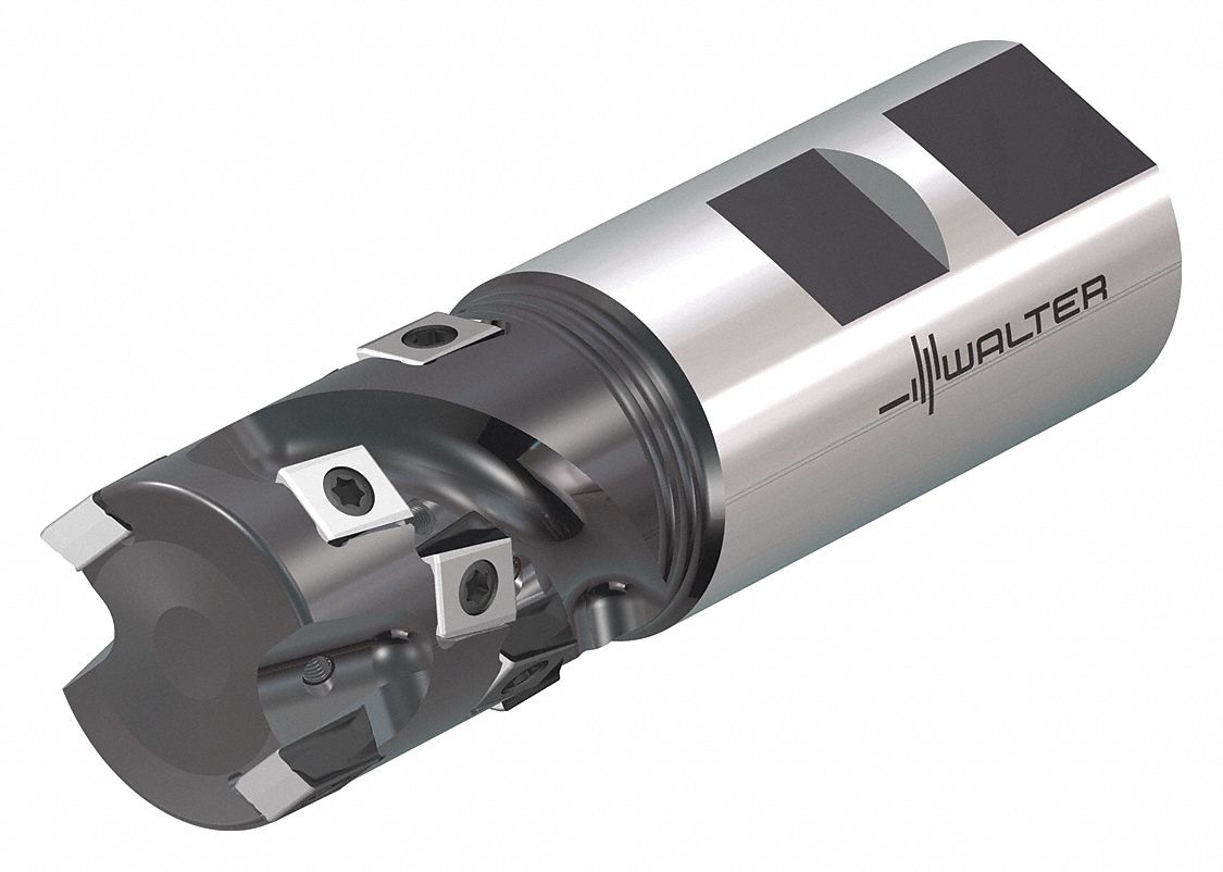 Indexable Square Shoulder End Mill: 1 13/50 in Max. Cutting Dia., Weldon Flat