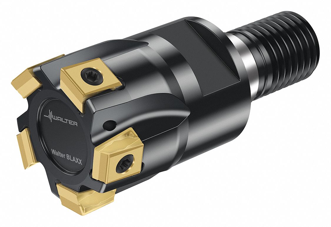 Indexable Square Shoulder End Mill: 1 13/50 in Max. Cutting Dia., Screw On, Coolant Through