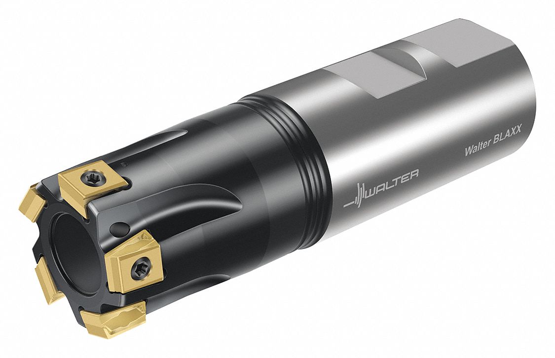 Indexable Square Shoulder End Mill: 1 13/50 in Max. Cutting Dia., Weldon Flat