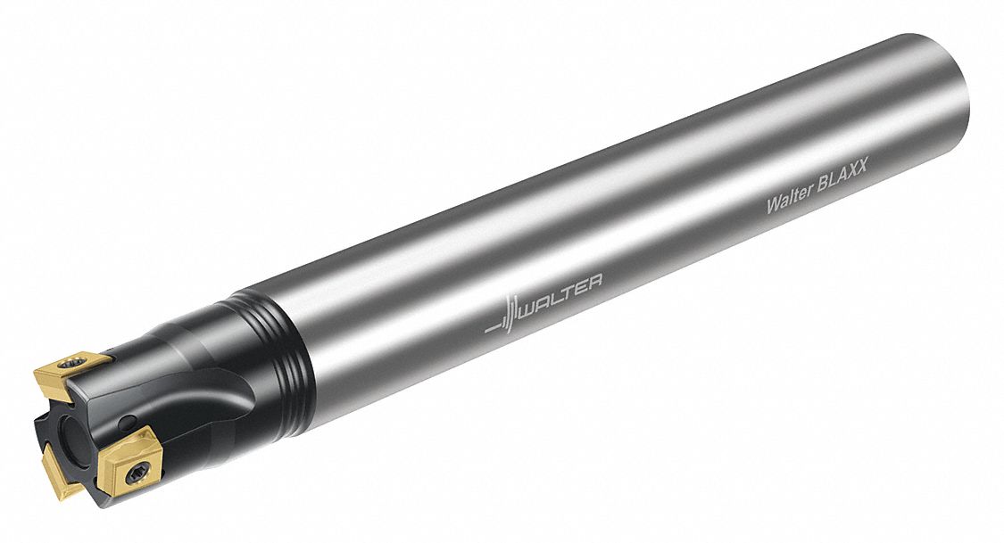 Indexable Square Shoulder End Mill: 1 in Max. Cutting Dia., Straight, 1 in Shank Dia.