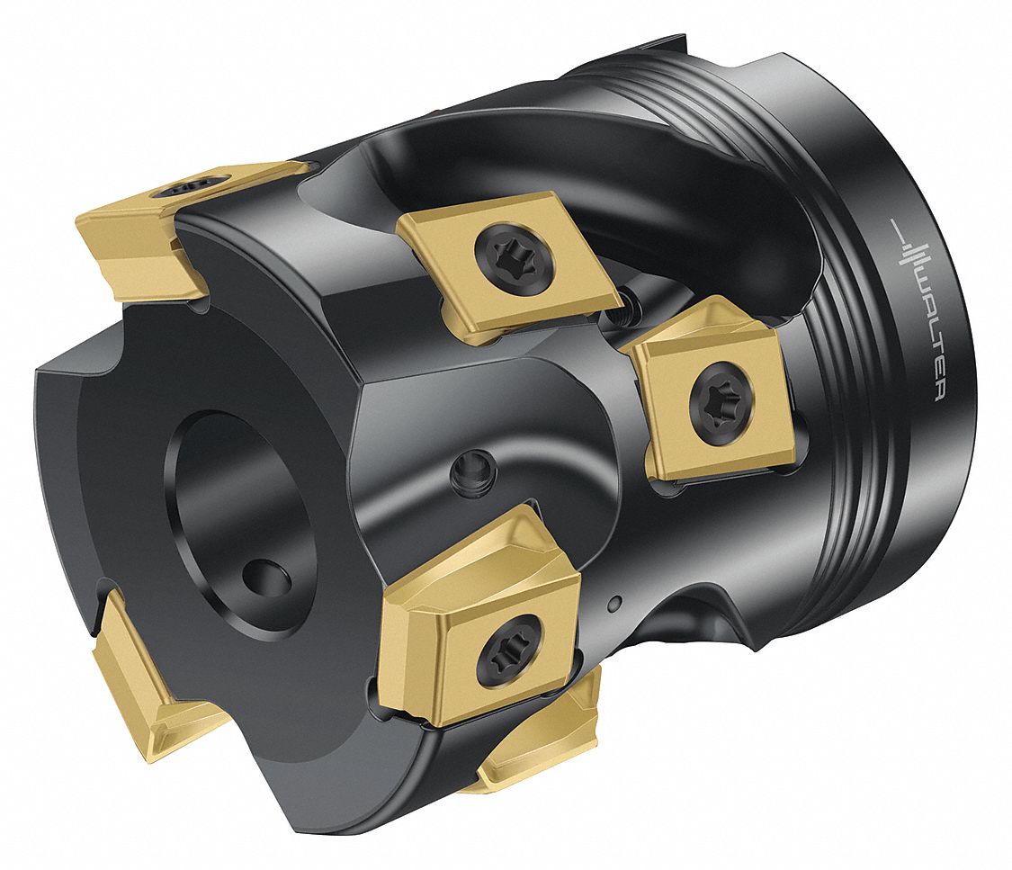 WALTER Indexable Face Mill, Max. Cutting Dia. 1.9690 in, Arbor Dia. 0.